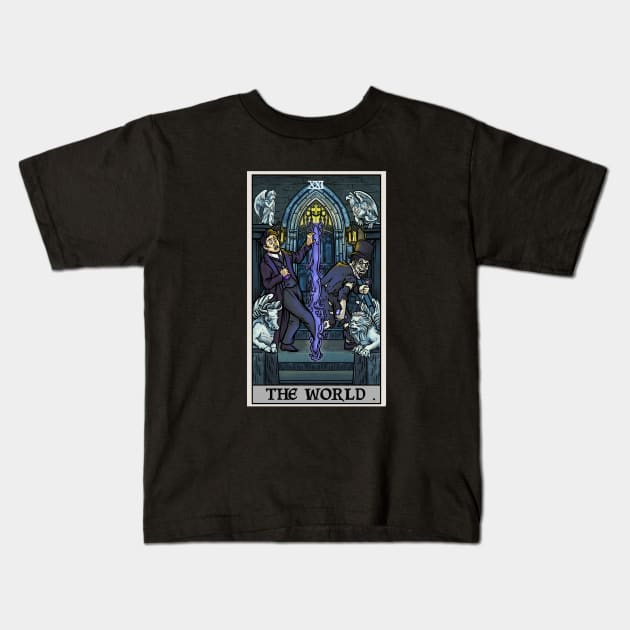 The World Tarot Card Dr Jekyll and Mr Hyde Halloween Gothic Gift Kids T-Shirt by TheGhoulishGarb